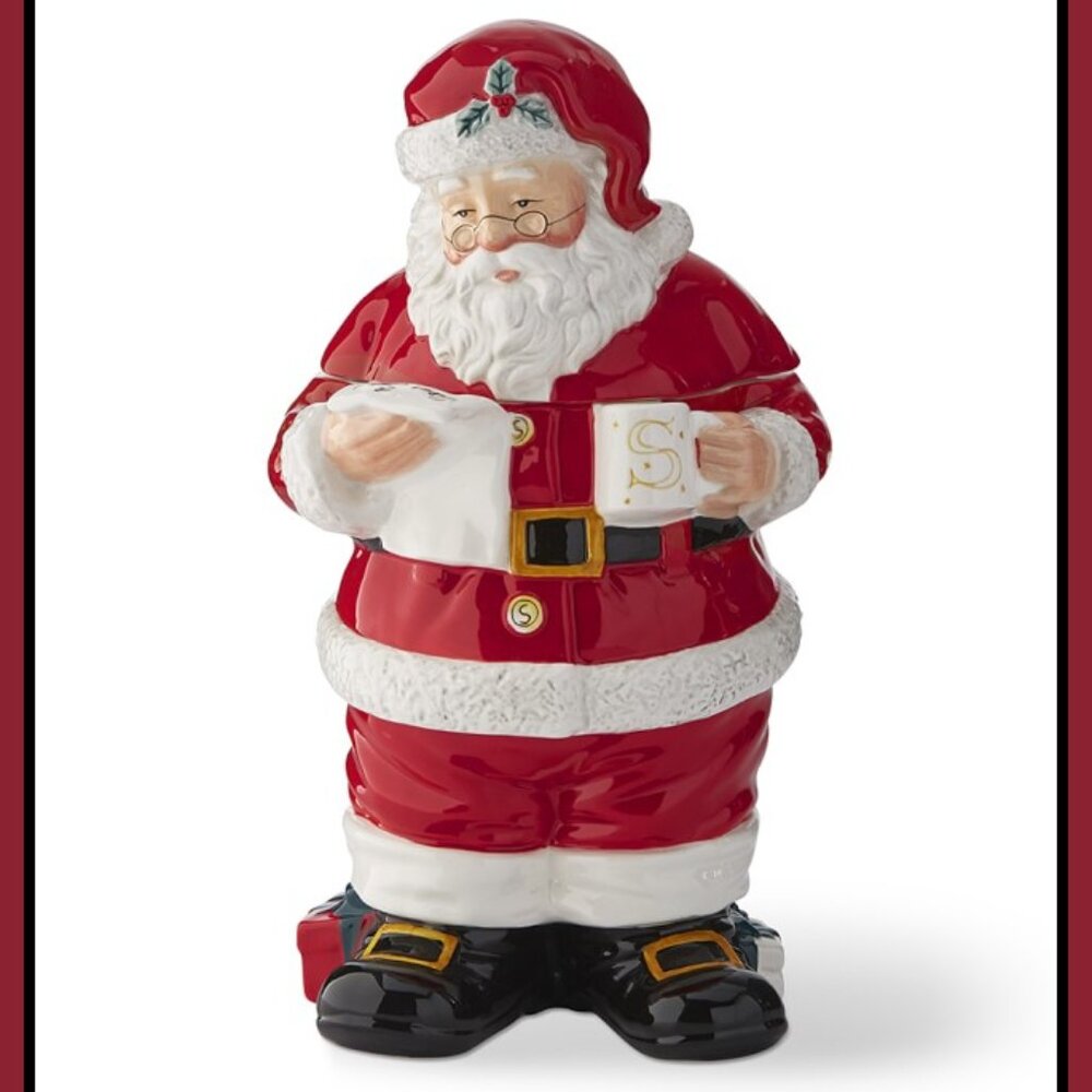 NEW Williams Sonoma Twas the Night Before Christmas Santa Claus Cookie Jar NIB